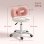Taburete Welltin con Ruedas y Respaldo Lazo Rosa y Blanco Regulable
