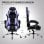 Silla Gaming GTPLAYER Ergonómica con Reposapiés y Masaje Lumbar Tela Violeta