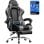 Silla Gaming GTPLAYER Ergonómica con Reposapiés y Masaje Lumbar Piel Sintética Gris