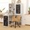 Scrivania Pc Pieghevole Aosom con Libreria 9 Ripiani Legno Metallo