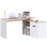 Scrivania Angolare Aosom con Libreria 140x117x76 cm Legno Bianco