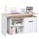 Scrivania Angolare Aosom con Libreria 140x117x76 cm Legno Bianco