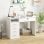 Scrivania Aosom 110x50x76cm Bianco con 2 cassetti