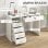 Scrivania Aosom 110x50x76cm Bianco con 2 cassetti