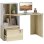 Scrivania Aosom con libreria e cassetto con serratura bianco 126x50x109 cm