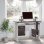 Scrivania per PC Aosom con cassetto e supporto CPU color Noce