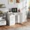 Scrivania Moderna in Legno Aosom con 3 Cassetti e Ripiano Aperto 100x40x75 cm Bianco e Marrone