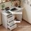 Scrivania Moderna in Legno Aosom con 3 Cassetti e Ripiano Aperto 100x40x75 cm Bianco e Marrone