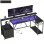 Scrivania Gaming Angolare Aosom Hub Ricarica LED Monitor Nero