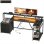 Scrivania Gaming Angolare Aosom Hub Ricarica LED Monitor Nero