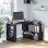 Scrivania angolare con piano girevole a 360° e 5 ripiani, 120x110x74,5 cm, Nero