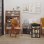 Scrivania angolare con piano girevole a 360° e 5 ripiani, 120x110x74,5 cm, Nero