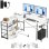 Scrivania angolare Aosom L 155 cm reversibile con 4 cassetti e prese USB