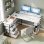 Scrivania angolare Aosom L 155 cm reversibile con 4 cassetti e prese USB