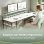 Scrivania angolare Aosom L 155 cm reversibile con 4 cassetti e prese USB