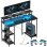 Scrivania Aosom reversibile con prese elettriche, luci LED RGB e supporto monitor