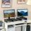 Aosom Supporto Monitor in MDF Regolabile 80-117 cm per Scrivania Nero Max 15Kg