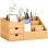 Aosom Organizzatore Scrivania Bambù 2 Cassetti 7 Scomparti 33x20.5x15.5 cm