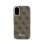Custodia per cellulare Guess Polipelle Marrone Logo in Rilievo per iPhone 16