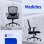 Chaise de bureau IGGUAL Ergoline EN1335 avec base à 5 roulettes et réglage hauteur