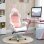Silla Gaming Rolipo Rosa Ergonómica Orejas Conejo Reclinable 120 kg
