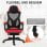 Sedia Gaming Rolipo 921-233 Reclinabile 135° Poggiapiedi Regolabile Nero/Rosso