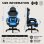 Ergonomischer Gaming-Stuhl Rolipo W3490-6073-BB Verstellbare Fusstütze