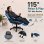 Ergonomischer Gaming-Stuhl Rolipo W3490-6073-BB Verstellbare Fusstütze