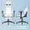 Chaise Gaming Kornox Blanche Ergonomique avec Repose-pieds