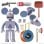 Figura Robot Pica (itchy) Los Simpsons Articulada 18 Cms