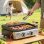 Barbacoa de gas portátil Welltin 2 quemadores 5kW plancha y rejilla negra