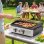 Barbacoa de gas portátil Welltin 2 quemadores 5kW plancha y rejilla negra