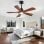 Ventilateur de Plafond avec Lumière Welltin EU42SH-5020BK-1L 42'' 6 Vitesses DC Silencieux Télécommande LED Réglable Hiver