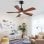 Ventilateur de Plafond avec Lumière Welltin EU42SH-5020BK-1L 42'' 6 Vitesses DC Silencieux Télécommande LED Réglable Hiver
