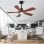 Ventilateur de Plafond avec Lumière Welltin EU42SH-5020BK-1L 42'' 6 Vitesses DC Silencieux Télécommande LED Réglable Hiver