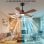 Ventilateur de Plafond avec Lumière Welltin EU42SH-5020BK-1L 42'' 6 Vitesses DC Silencieux Télécommande LED Réglable Hiver