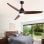Deckenventilator mit Licht Welltin EU56SHT-1689BK-1LT 56'' DC Motor Leise 6 Stufen Fernbedienung