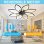 Ventilatore da Soffitto con Luce Autrucker 90cm 6 Velocità LED 3 Colori Telecomando App Timer Nero
