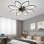 Ventilatore da Soffitto con Luce Autrucker 90cm 6 Velocità LED 3 Colori Telecomando App Timer Nero