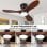 Deckenventilator mit Licht Welltin EU-36BK-1690SH3-316 91cm 6 Stufen DC Leise Fernbedienung Reversibel