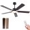 Ventilatore da Soffitto con Luce Welltin EU52SH-5003BK-1L 20W 132cm 6 Velocità Motore DC Silenzioso Telecomando Reversibile