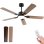 Ventilatore da Soffitto con Luce Welltin EU52SH-5003BK-1L 20W 132cm 6 Velocità Motore DC Silenzioso Telecomando Reversibile
