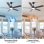 Ventilatore da Soffitto con Luce Welltin EU52SH-5003BK-1L 20W 132cm 6 Velocità Motore DC Silenzioso Telecomando Reversibile