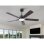 Ventilatore da Soffitto con Luce Welltin EU52SH-5003BK-1L 20W 132cm 6 Velocità Motore DC Silenzioso Telecomando Reversibile