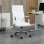 Sedia Da Ufficio Ergonomica Aosom Pelle Finta 54x62x104-114 cm Bianco