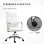 Sedia Da Ufficio Ergonomica Aosom Pelle Finta 54x62x104-114 cm Bianco