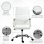 Sedia Da Ufficio Ergonomica Aosom Pelle Finta 54x62x104-114 cm Bianco