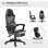 Sedia da ufficio Aosom ergonomica con poggiapiedi regolabile grigio