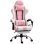 Sedia Gaming Aosom Ergonomica Reclinabile Poggiatesta Rosa Bianca