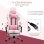Sedia Gaming Aosom Ergonomica Reclinabile Poggiatesta Rosa Bianca